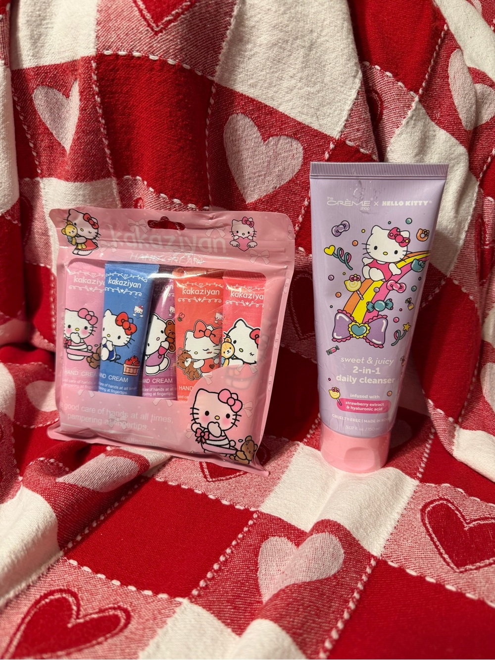 Hello Kitty hand cream and face cleanser bundle